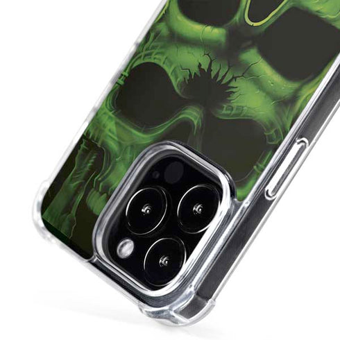 Liquid Blue Green Skulls iPhone 16 Pro MagSafe Case